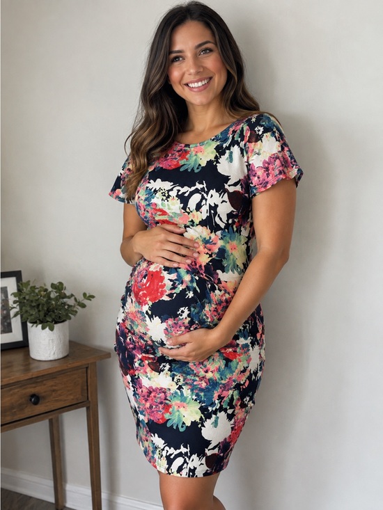 Pinkblush Dresses & Skirts - Pinkblush Floral Maternity Bodycon Dress - Multicolor size small